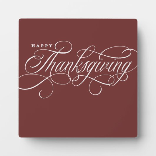 Elegant Happy Thanksgiving Skript-Design Fotoplatte (Vorderseite)