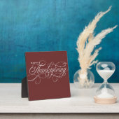 Elegant Happy Thanksgiving Skript-Design Fotoplatte (InSitu)
