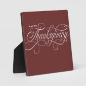 Elegant Happy Thanksgiving Skript-Design Fotoplatte (Vorderseite)