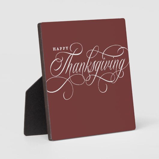 Elegant Happy Thanksgiving Skript-Design Fotoplatte (Vorderseite)