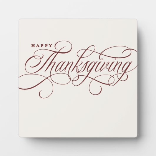 Elegant Happy Thanksgiving Skript-Design Fotoplatte (Vorderseite)