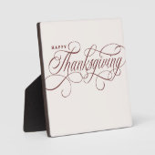 Elegant Happy Thanksgiving Skript-Design Fotoplatte (Vorderseite)