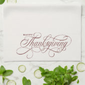 Elegant Happy Thanksgiving Skript-Design Geschirrtuch (Gefaltet)
