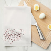 Elegant Happy Thanksgiving Skript-Design Geschirrtuch (Viertel Falte)