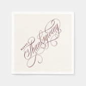 Elegant Happy Thanksgiving Skript-Design Serviette (Vorderseite)