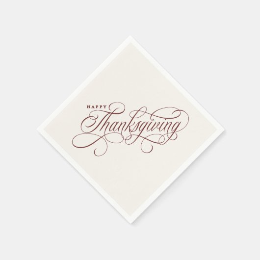 Elegant Happy Thanksgiving Skript-Design Serviette (Ecke)