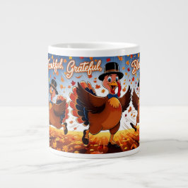 Elegant Happy Thanksgiving Türkei Jumbo-Tasse