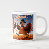 Elegant Happy Thanksgiving Türkei Jumbo-Tasse (Rechts)