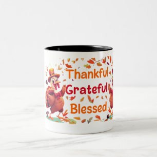 Elegant Happy Thanksgiving Türkei Zweifarbige Tasse