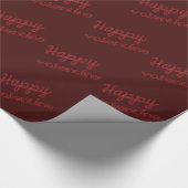 Elegant Happy Valentine Typografy Dark Red Geschenkpapier (Ecke)