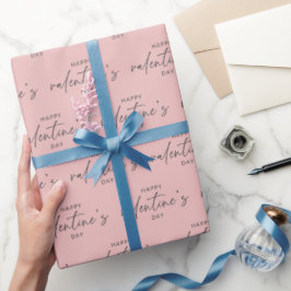 Elegant Happy Valentine's day Blush Pink Geschenkpapier