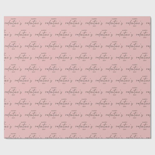 Elegant Happy Valentine's day Blush Pink Geschenkpapier (Flach)