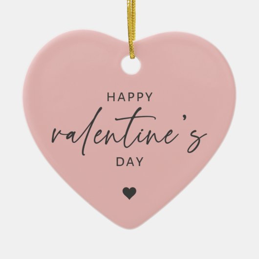 Elegant Happy Valentine's day Blush Pink Keramik Ornament (Vorne)