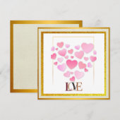 Elegant Happy Valentine's Day | Gold & Pink Heat (Vorne/Hinten)