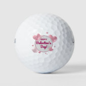 Elegant Happy Valentine's Day Golfball (Vorderseite)