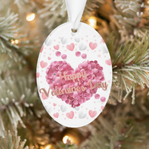 Elegant Happy Valentine's Day Ornament