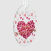 Elegant Happy Valentine's Day Ornament (Vorderseite)
