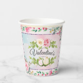 Elegant Happy Valentine's Day Pappbecher (Rückseite)