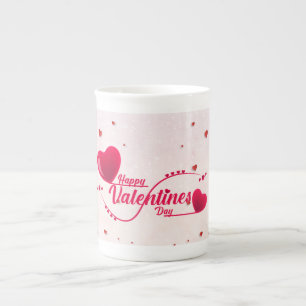 Elegant Happy Valentine's Day Porzellantasse