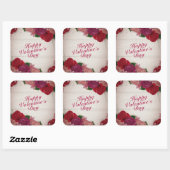 Elegant Happy Valentine's Day Rose Frame Sticker (Blatt)