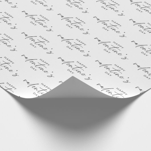 Elegant Happy Valentine's day Script Typografy Geschenkpapier (Ecke)