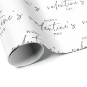 Elegant Happy Valentine's day Script Typografy Geschenkpapier (Rolleneckpunkt)
