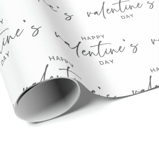 Elegant Happy Valentine's day Script Typografy Geschenkpapier (Rolleneckpunkt)