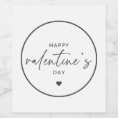 Elegant Happy Valentine's day skripttypografie Weinetikett (Einzelnes Label)