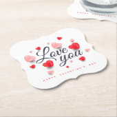 Elegant Happy Valentine's Day Untersetzer (angewinkelt)