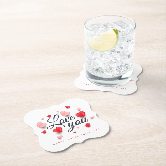 Elegant Happy Valentine's Day Untersetzer (Vor Ort)