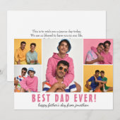 Elegant Happy Vatertag Fünf Foto Feiertagskarte (Vorne/Hinten)