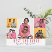 Elegant Happy Vatertag Fünf Foto Feiertagskarte (Stehend Vorderseite)