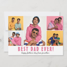 Elegant Happy Vatertag Fünf Foto Feiertagskarte