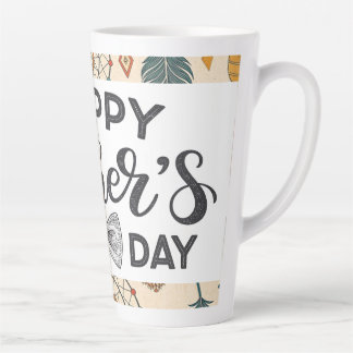Elegant Happy Vatertag Typografie mit Bow-Krawatte Milchtasse