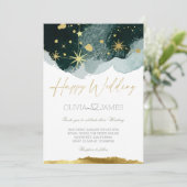 Elegant Happy Wedding | Classic & Joyful Einladung (Stehend Vorderseite)