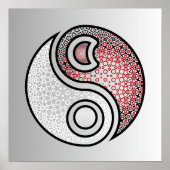 Elegant Harmony - Intricate Red & White Yin Yang Poster (Vorne)