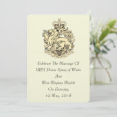 Elegant Harry Meghan Royal Wedding Invite (Elfenbe Einladung (Stehend Vorderseite)