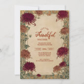 Elegant Harvest Floral Celebration Einladung (Vorderseite)