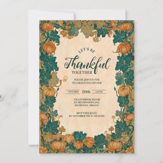 Elegant Harvest Pumpkin Celebration Einladung (Vorderseite)