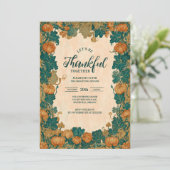 Elegant Harvest Pumpkin Celebration Einladung (Stehend Vorderseite)