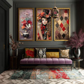 Elegant Hatter Harlequin Diamond Floral Seidenpapier