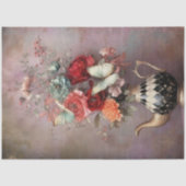 Elegant Hatter Harlequin Teapot Floral Seidenpapier (Vorderseite)