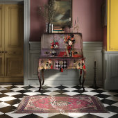 Elegant Hatter Top Hat Red Rose Portrait Seidenpapier