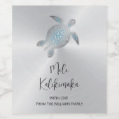 Elegant Hawaiian Christmas Custom Weinetikett (Einzelnes Label)