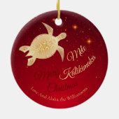 Elegant Hawaiian Christmas Keramik Ornament (Hinten)