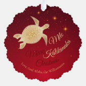 Elegant Hawaiian Weihnachten Ornament Karte (Rückseite)