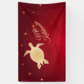 Elegant Hawaiian Weihnachten | Red Gold Banner (Vertikal)