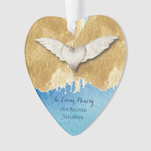Elegant Heart Angel Wings Love Memory Keepake O Ornament (Vorderseite)