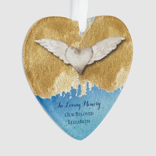 Elegant Heart Angel Wings Love Memory Keepake O Ornament (Vorderseite)
