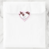 Elegant Heart Card With Red Roses Herz-Aufkleber (Tasche)
